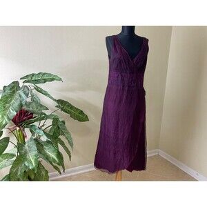 JASMINE Hand-loomed 100% Silk crinkle cocktail wedding, formal dress sz. Medium